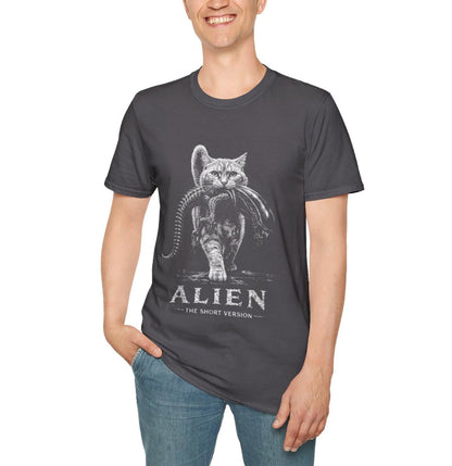 Space Creature Cat Shirt – The Short Version | Sci-Fi Horror Parody Graphic Tee