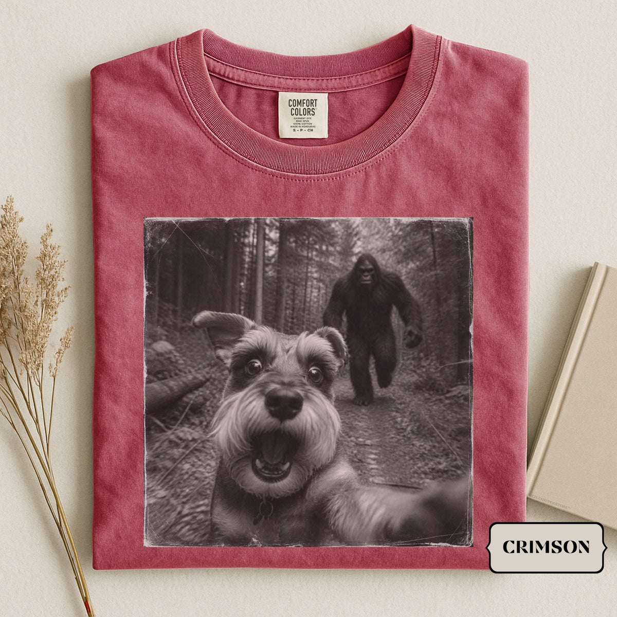 Bigfoot Schnauzer Selfie T-Shirt: Vintage Dog Meme And 90s Bigfoot Tees