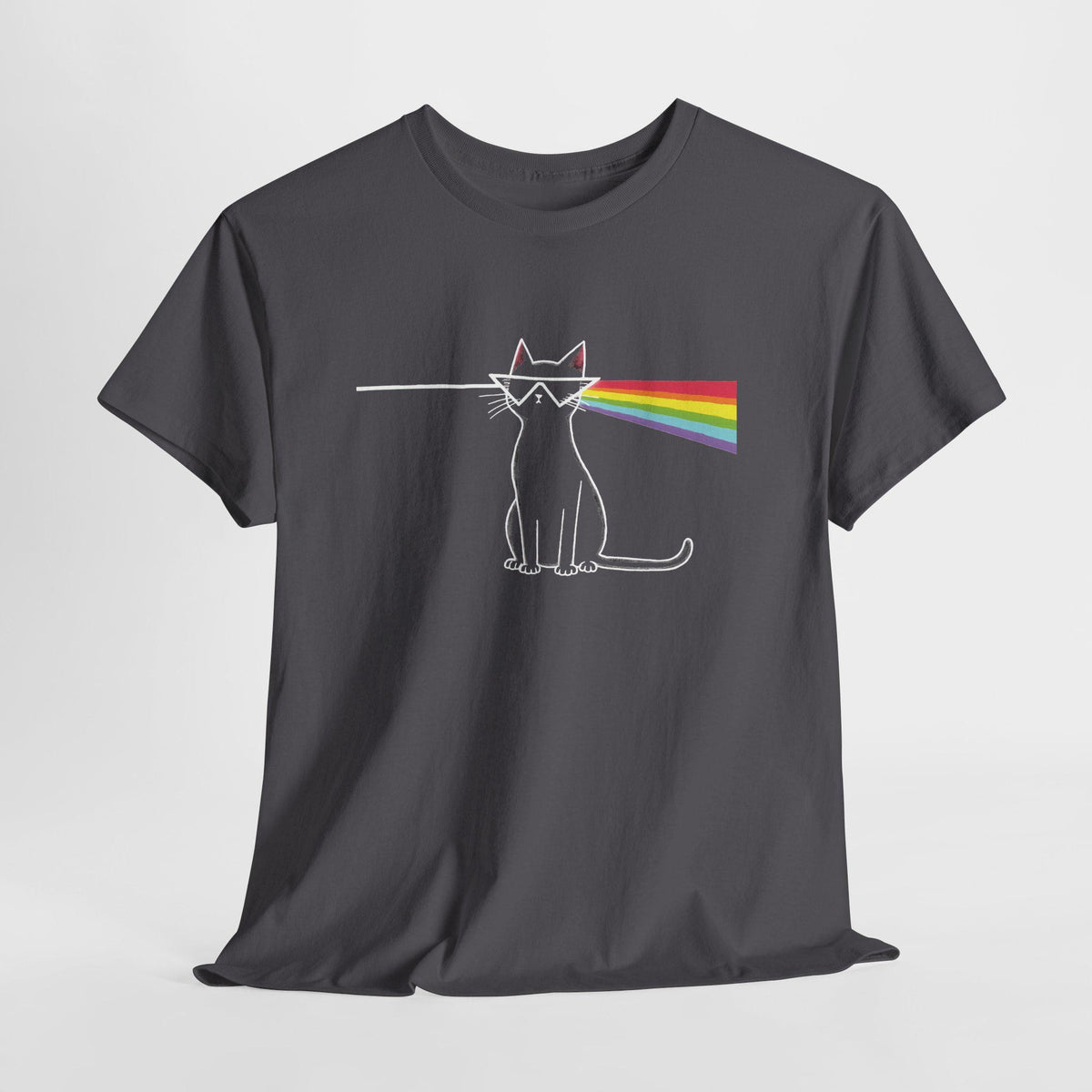 Dark Side of the Meow Cat T-Shirt: Pink Floyd Inspired Funny Tee