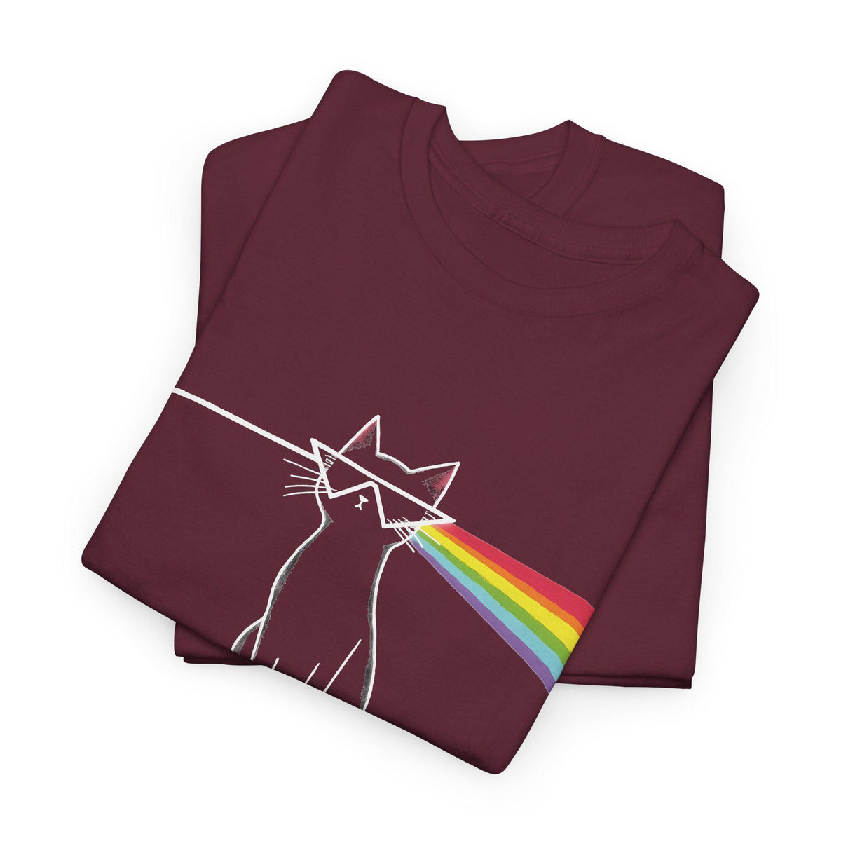 Dark Side of the Meow Cat T-Shirt: Pink Floyd Inspired Funny Tee