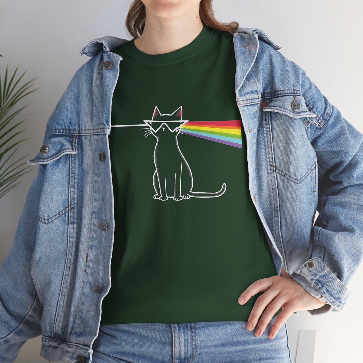 Dark Side of the Meow Cat T-Shirt: Pink Floyd Inspired Funny Tee