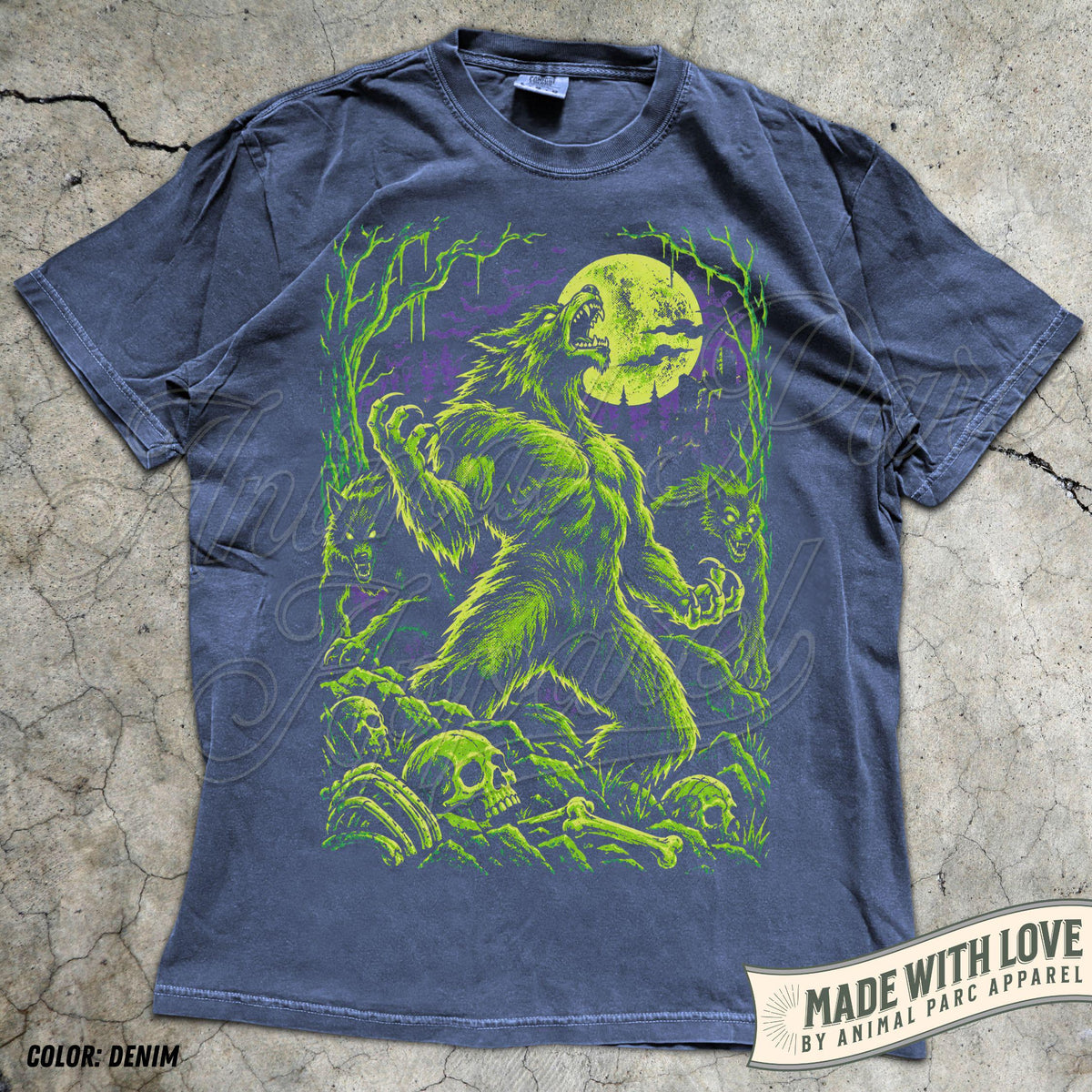 Vintage Werewolf Comic Style Tee, Full Moon Howling Wolf T-Shirt, Gothic Horror Shirt, Halloween Creature Top, Mythical Beast Gift