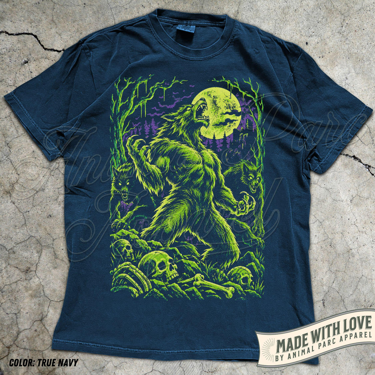 Vintage Werewolf Comic Style Tee, Full Moon Howling Wolf T-Shirt, Gothic Horror Shirt, Halloween Creature Top, Mythical Beast Gift