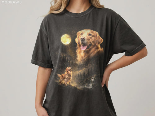 Custom Comfort Colors Pet Photo Shirt  Custom Dog Moon Shirt Personalized Pet Shirt Custom Cat Shirt Your Pet Howling to The Moon Tee