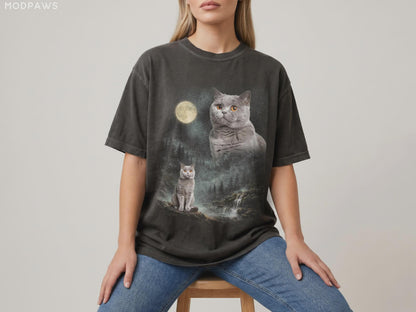 Custom Comfort Colors Pet Photo Shirt  Custom Dog Moon Shirt Personalized Pet Shirt Custom Cat Shirt Your Pet Howling to The Moon Tee
