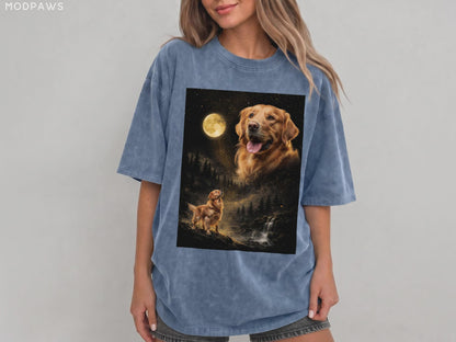 Custom Comfort Colors Pet Photo Shirt  Custom Dog Moon Shirt Personalized Pet Shirt Custom Cat Shirt Your Pet Howling to The Moon Tee