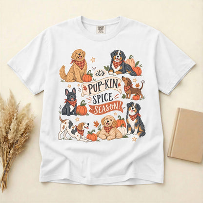 Pup-kin Spice Season Shirt, Fall Dog Mom Tee, Cute Pumpkin Dog Shirt, Pet Lover Autumn Gift, Thanksgiving Graphic Tee