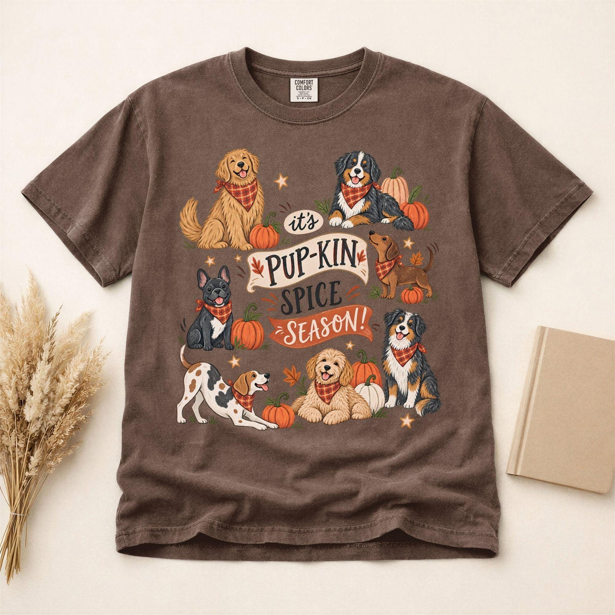 Pup-kin Spice Season Shirt, Fall Dog Mom Tee, Cute Pumpkin Dog Shirt, Pet Lover Autumn Gift, Thanksgiving Graphic Tee