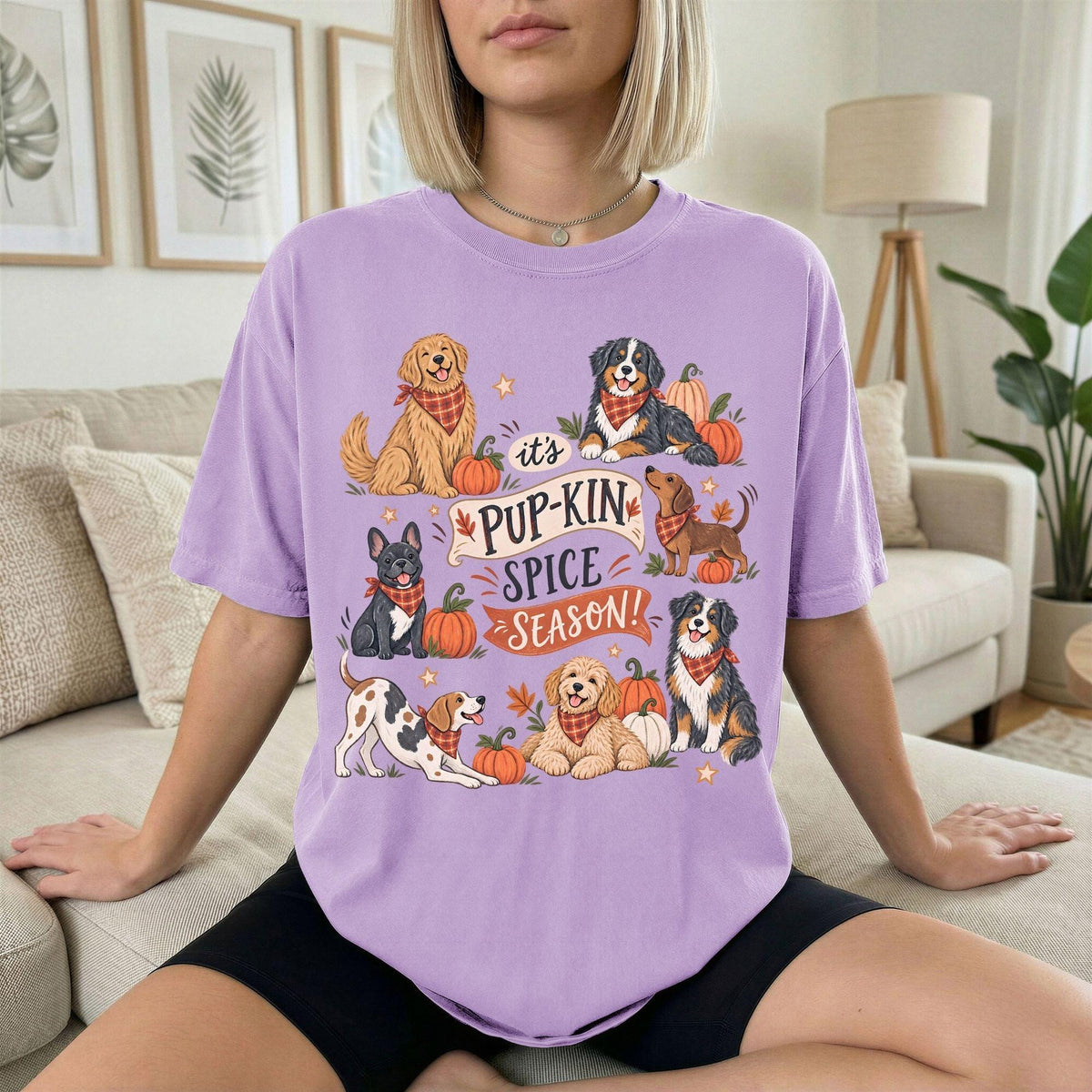 Pup-kin Spice Season Shirt, Fall Dog Mom Tee, Cute Pumpkin Dog Shirt, Pet Lover Autumn Gift, Thanksgiving Graphic Tee