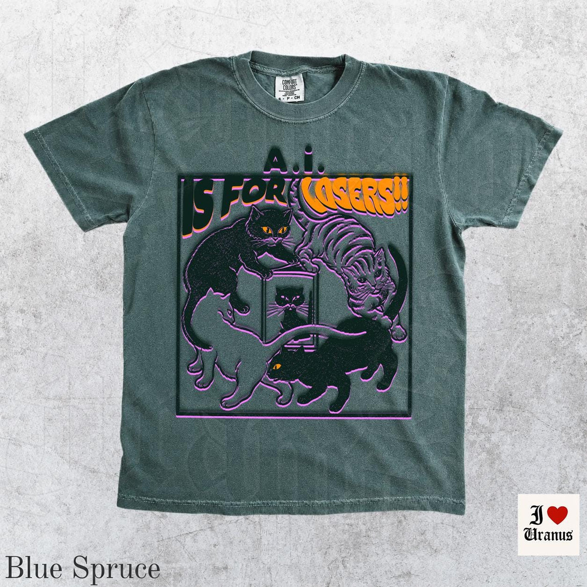AI Is For Losers Shirt, Anti AI T-Shirt, Support Human Artists Tee, Artists Against AI, Feminist Activist Protest Cat Shirt, Comfort Colors