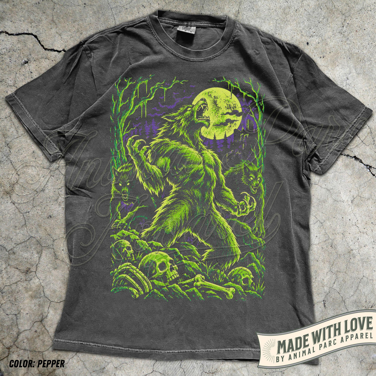 Vintage Werewolf Comic Style Tee, Full Moon Howling Wolf T-Shirt, Gothic Horror Shirt, Halloween Creature Top, Mythical Beast Gift