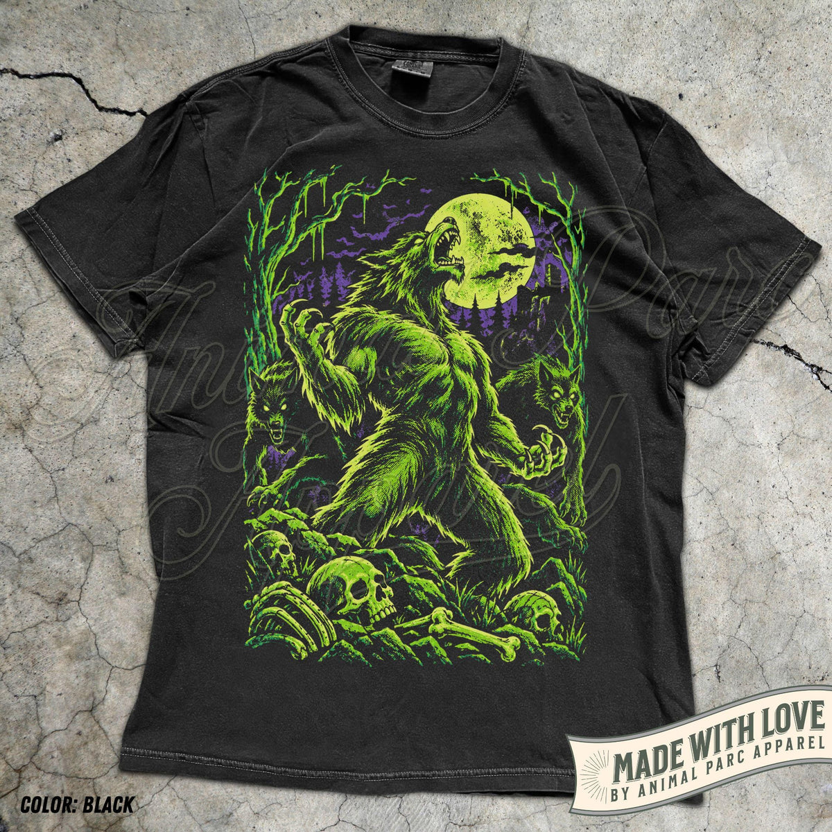 Vintage Werewolf Comic Style Tee, Full Moon Howling Wolf T-Shirt, Gothic Horror Shirt, Halloween Creature Top, Mythical Beast Gift