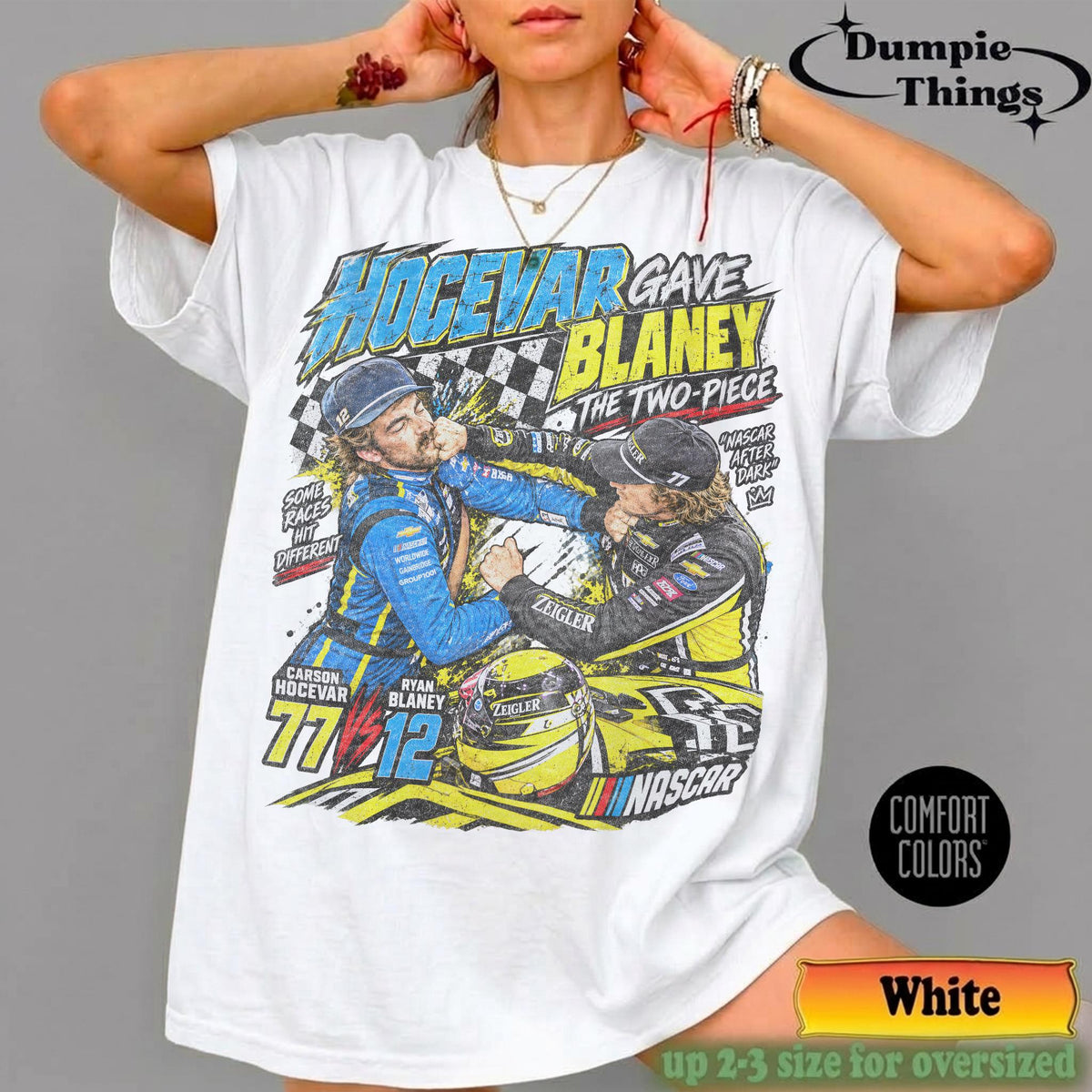 Hocevar Really Gave Blaney The Two-Piece Comfort Colors® Shirt Carson Hocevar Ryan Blaney Fight Sweatshirt, Racing Graphic Tee