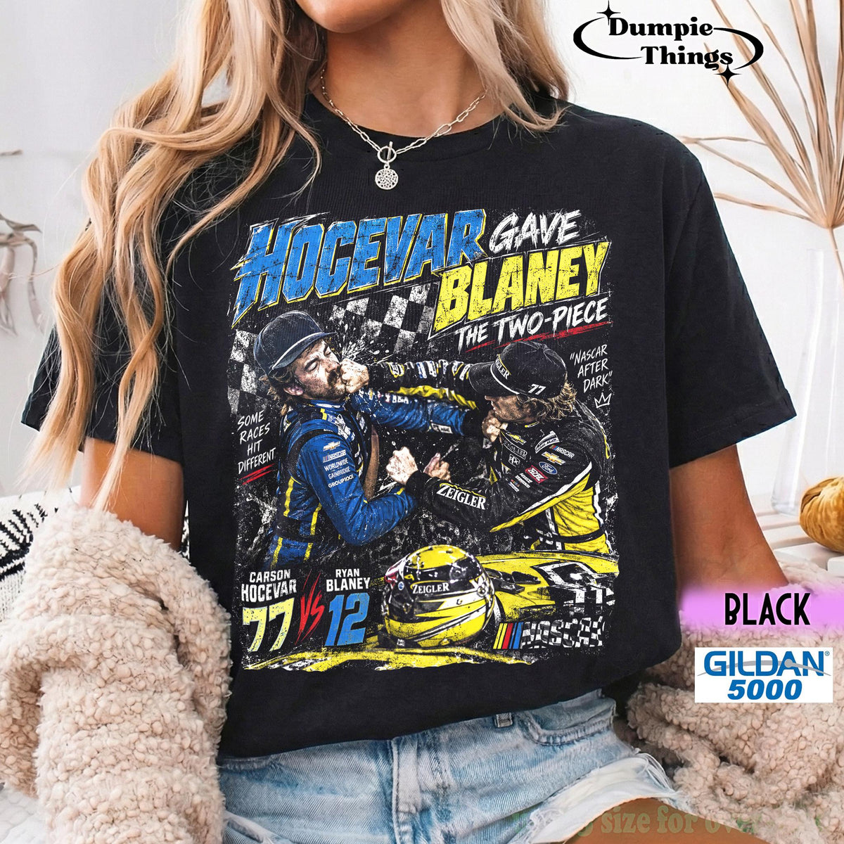 Hocevar Really Gave Blaney The Two-Piece Comfort Colors® Shirt Carson Hocevar Ryan Blaney Fight Sweatshirt, Racing Graphic Tee
