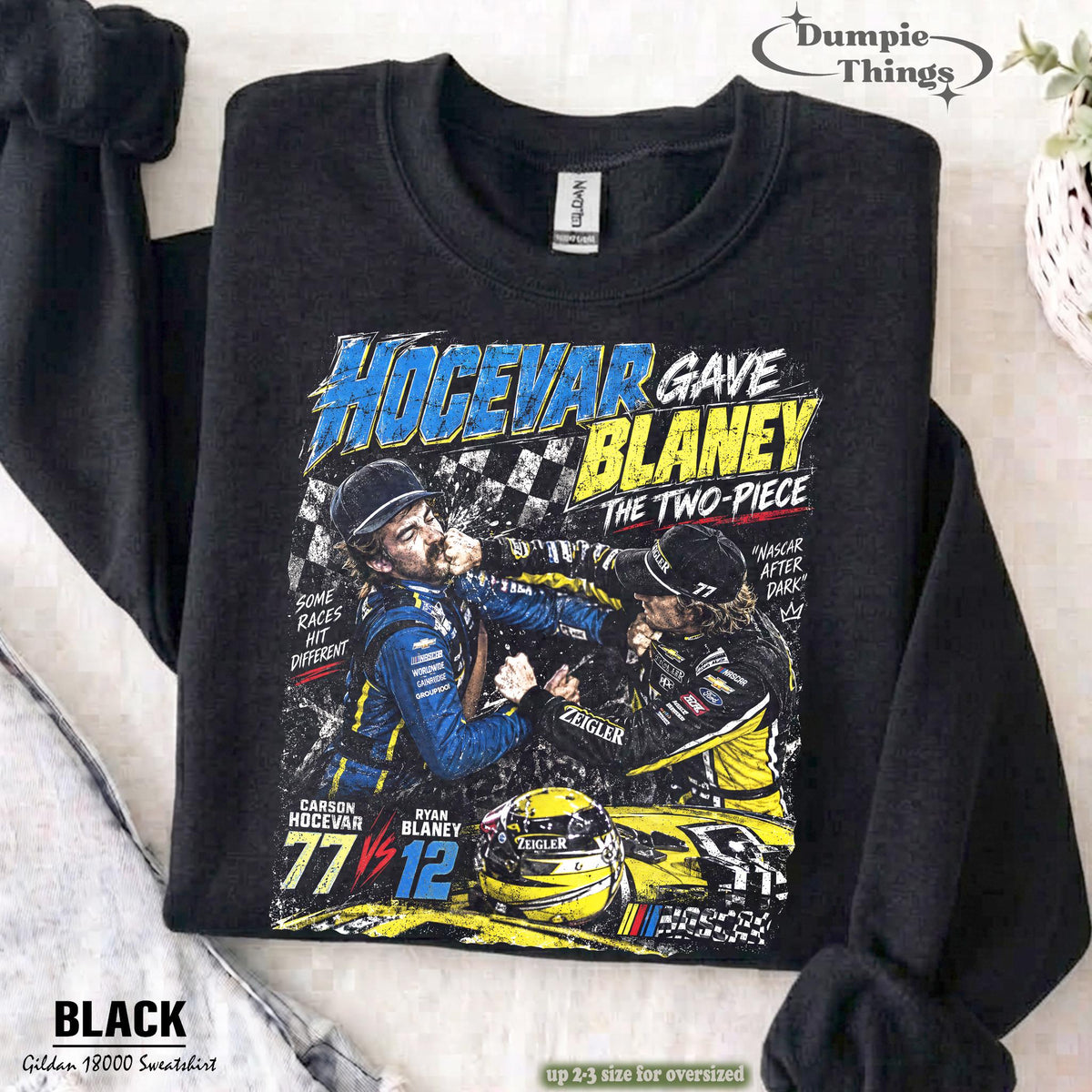 Hocevar Really Gave Blaney The Two-Piece Comfort Colors® Shirt Carson Hocevar Ryan Blaney Fight Sweatshirt, Racing Graphic Tee
