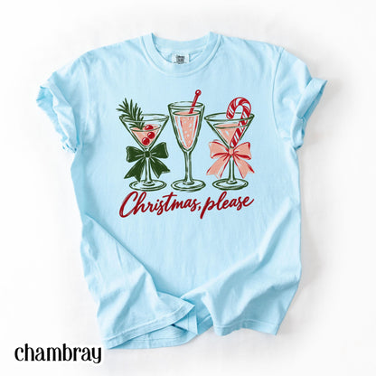 Christmas Cocktail Comfort Colors® Shirt Preppy Coquette Hotel Room Service T-shirt Retro Holiday Aesthetic Tee Pink Girly Xmas Tshirt