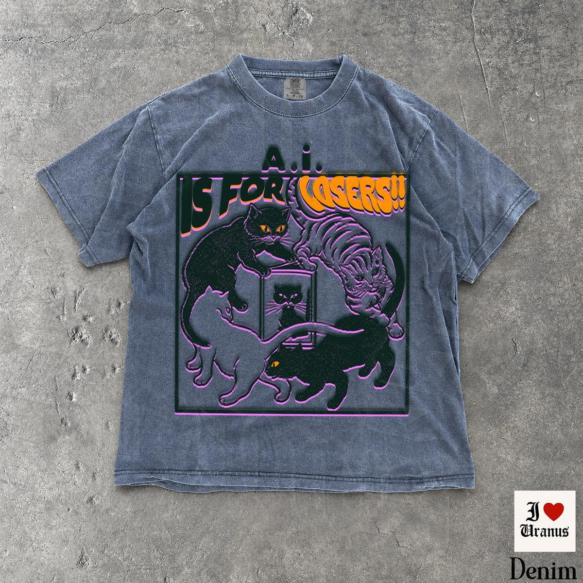 AI Is For Losers Shirt, Anti AI T-Shirt, Support Human Artists Tee, Artists Against AI, Feminist Activist Protest Cat Shirt, Comfort Colors