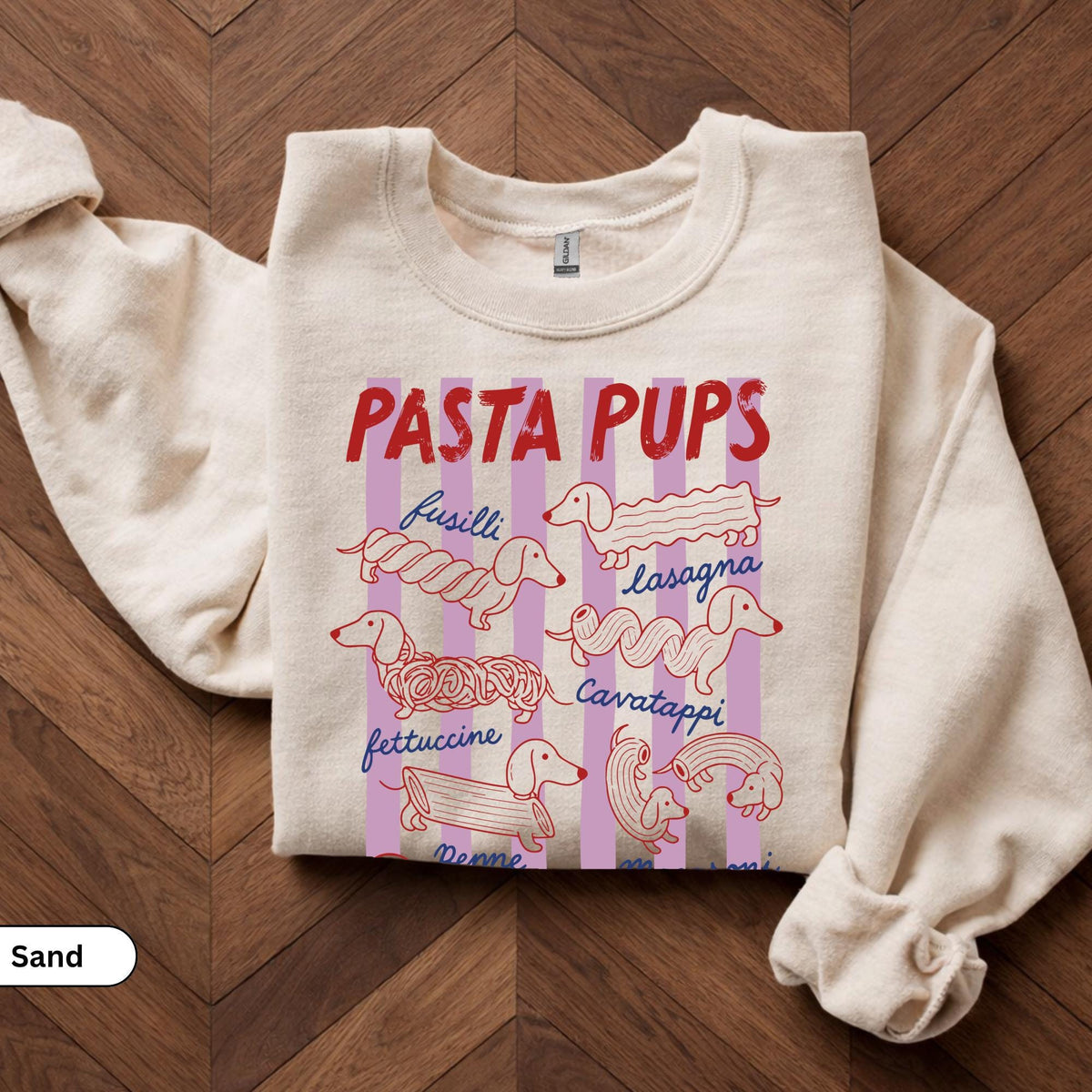 Pasta Pups Dachshund T-Shirt, Cute Doxie Wiener Dog Graphic Tee, Funny Italian Foodie Pasta Lover Shirt, Cute Dog Mom Birthday Gift