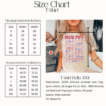 Pasta Pups Dachshund T-Shirt, Cute Doxie Wiener Dog Graphic Tee, Funny Italian Foodie Pasta Lover Shirt, Cute Dog Mom Birthday Gift
