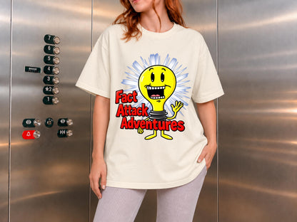 Fact Attack Adventures Shirt, Funny Light Bulb Graphic Tee