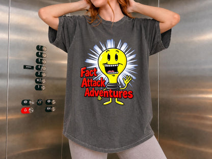 Fact Attack Adventures Shirt, Funny Light Bulb Graphic Tee