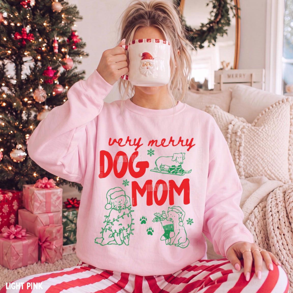Christmas Dog Mom Sweatshirt, Dog Mama Sweatshirt, Christmas Gifts for Dog Mom, Funny Dog Sweatshirt, Dog Lover Gift, Merry Dog Mom Shirt