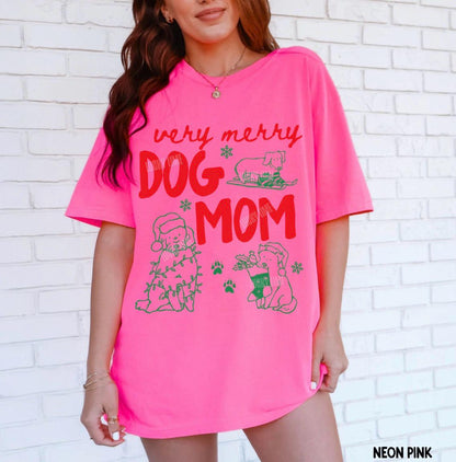 Christmas Dog Mom Shirt, Dog Mama Tshirt, Christmas Gift for Dog Mom, Funny Dog Tee, Dog Lover Gift, Merry Dog Mom Shirt, Xmas Graphic Tee