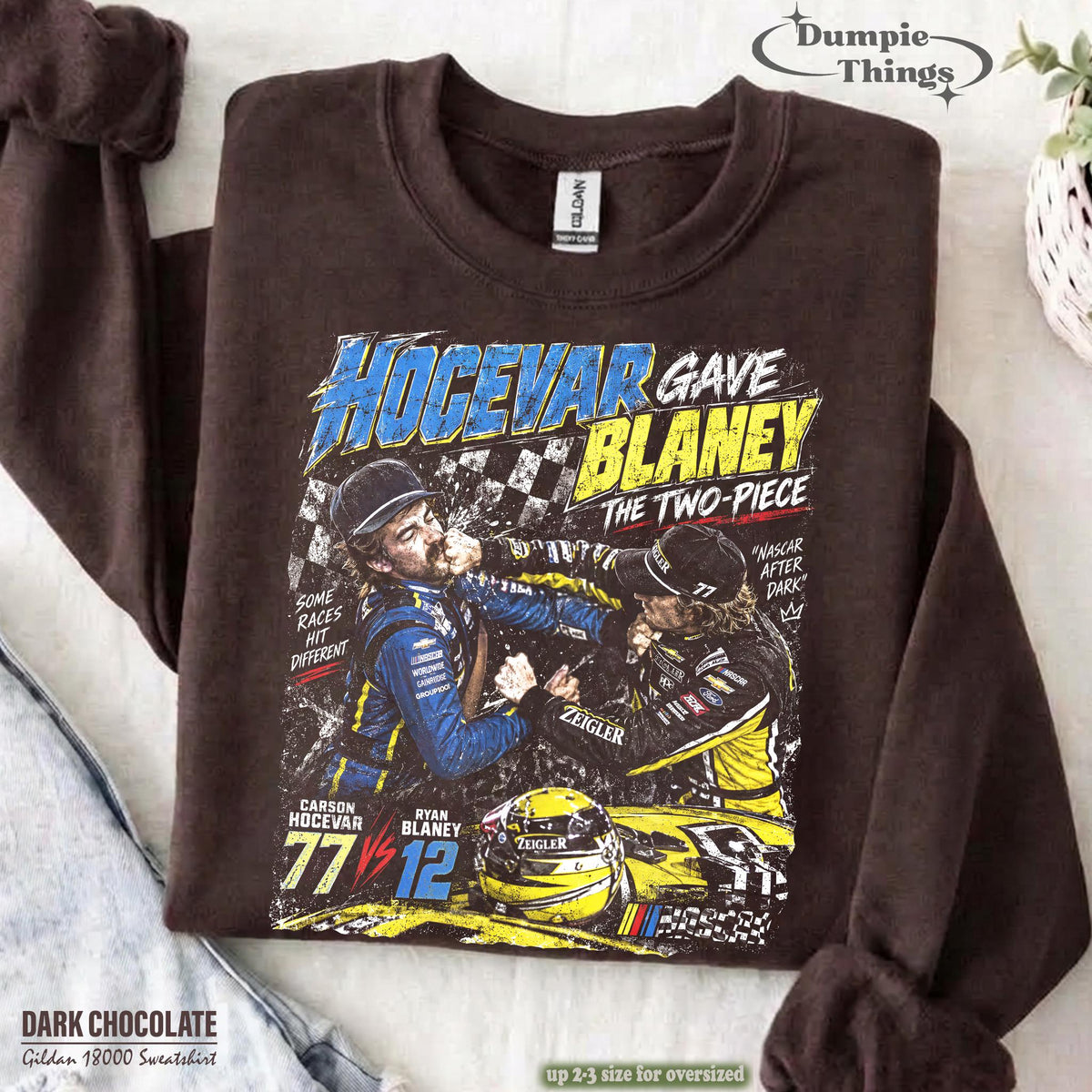Hocevar Really Gave Blaney The Two-Piece Comfort Colors® Shirt Carson Hocevar Ryan Blaney Fight Sweatshirt, Racing Graphic Tee