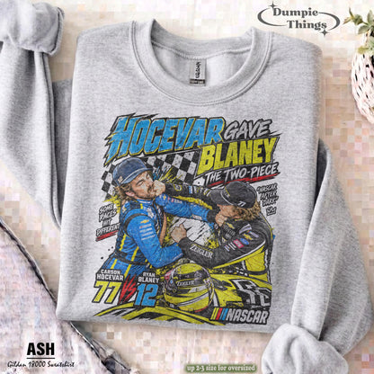 Hocevar Really Gave Blaney The Two-Piece Comfort Colors® Shirt Carson Hocevar Ryan Blaney Fight Sweatshirt, Racing Graphic Tee