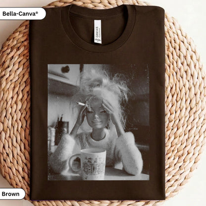 Vintage 90s Doll Face Meme Graphic T-Shirts Smoking GTFO Mug Distressed Funny