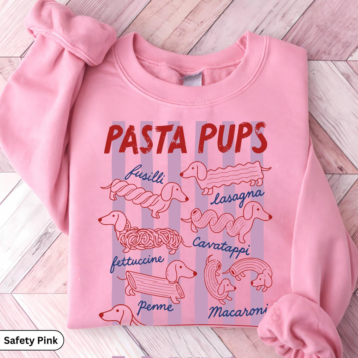 Pasta Pups Dachshund T-Shirt, Cute Doxie Wiener Dog Graphic Tee, Funny Italian Foodie Pasta Lover Shirt, Cute Dog Mom Birthday Gift