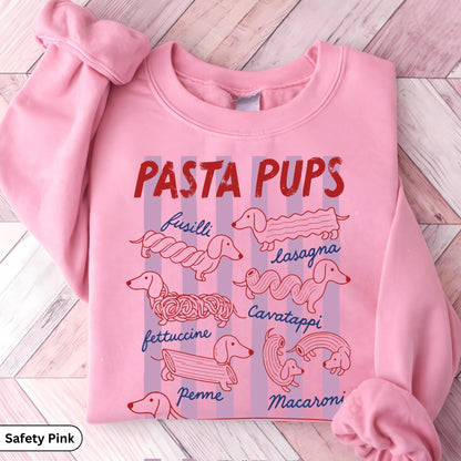 Pasta Pups Dachshund T-Shirt, Cute Doxie Wiener Dog Graphic Tee, Funny Italian Foodie Pasta Lover Shirt, Cute Dog Mom Birthday Gift
