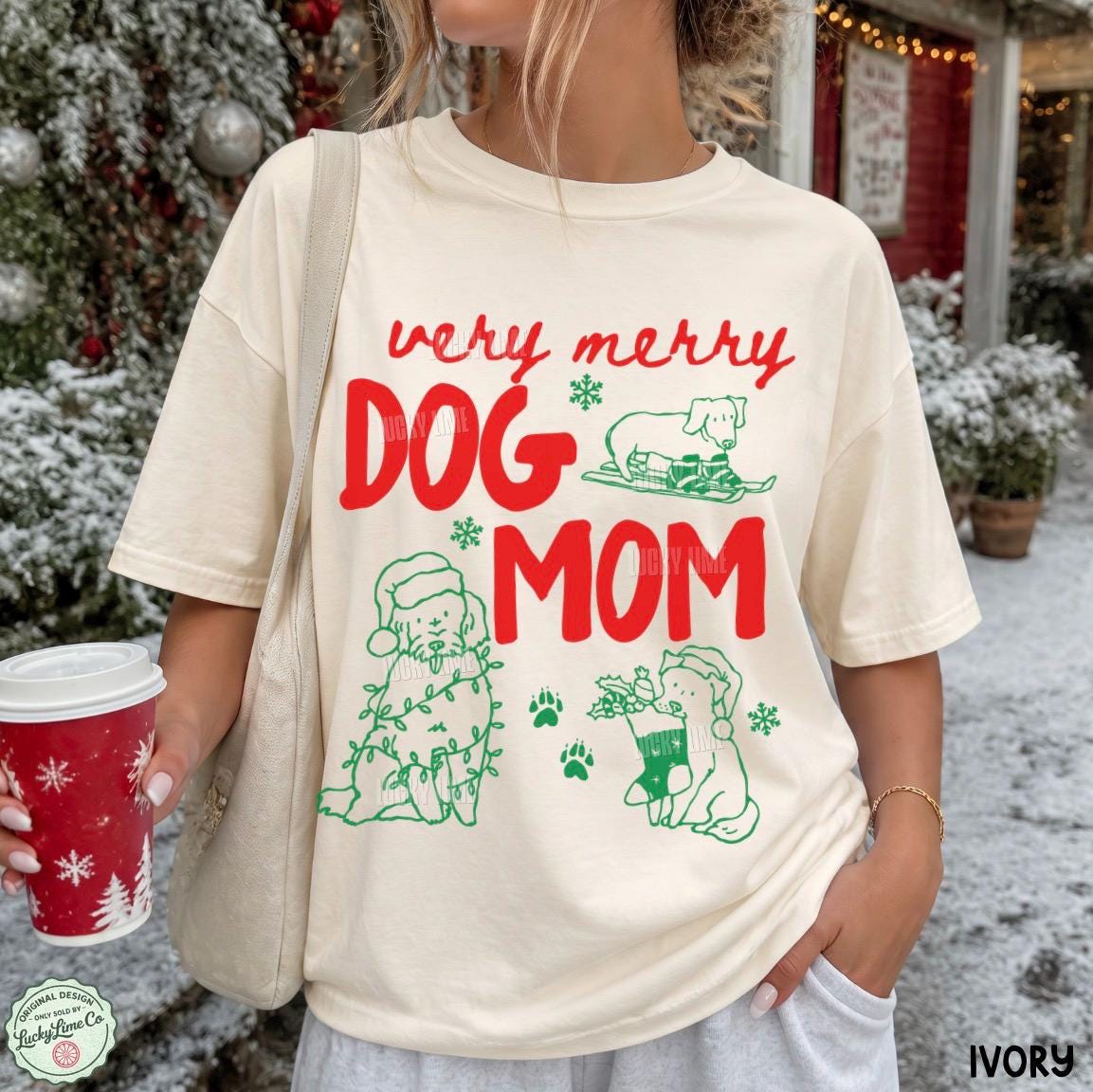 Christmas Dog Mom Shirt, Dog Mama Tshirt, Christmas Gift for Dog Mom, Funny Dog Tee, Dog Lover Gift, Merry Dog Mom Shirt, Xmas Graphic Tee