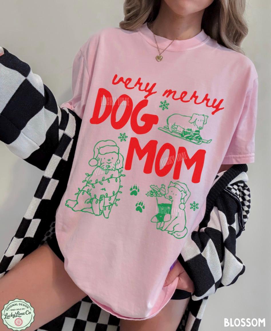 Christmas Dog Mom Shirt, Dog Mama Tshirt, Christmas Gift for Dog Mom, Funny Dog Tee, Dog Lover Gift, Merry Dog Mom Shirt, Xmas Graphic Tee