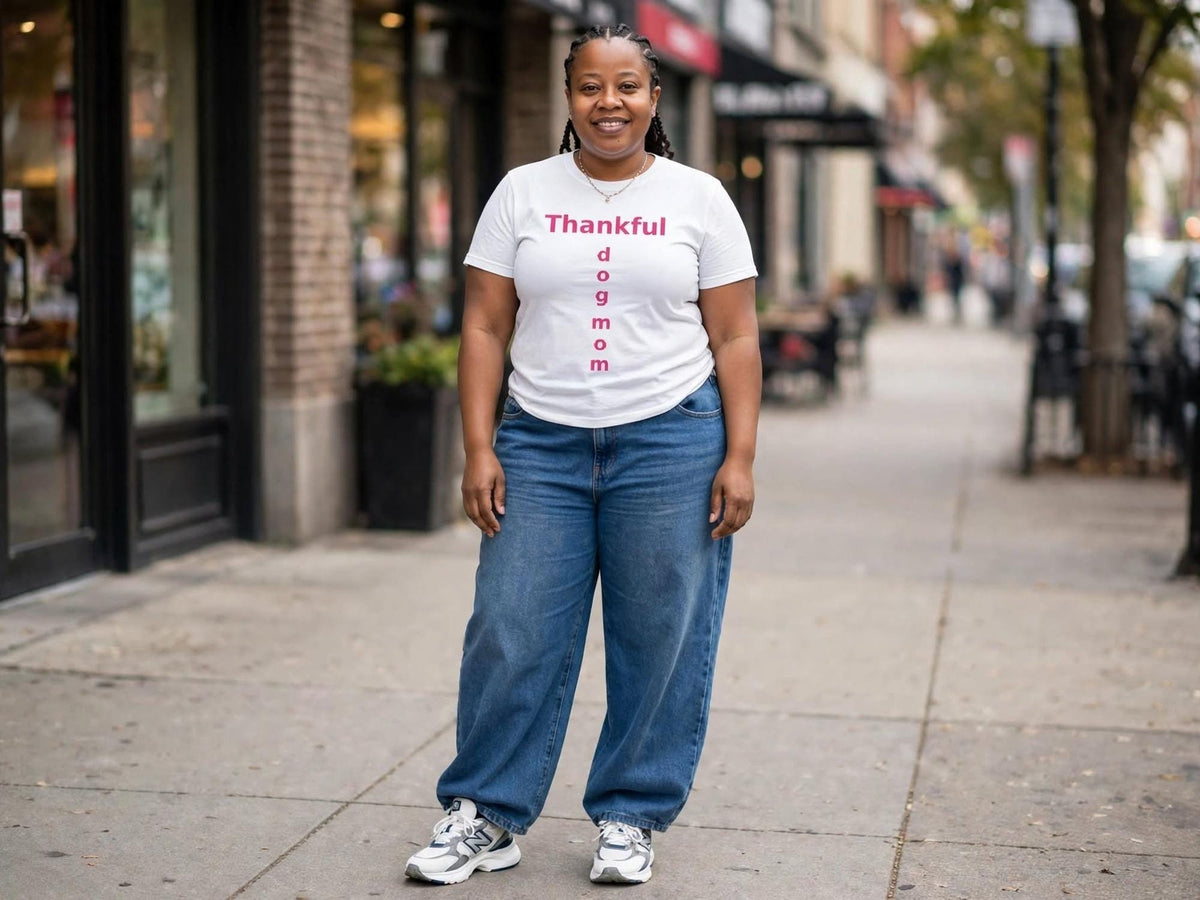 Thankful Dog Mom Shirt Hot Pink Thanksgiving Fall Tee Mama Gift Women